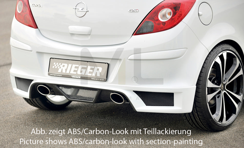 Rieger 00058948 Opel Corsa D Rear Diffuser for Tailpipe Left & Right