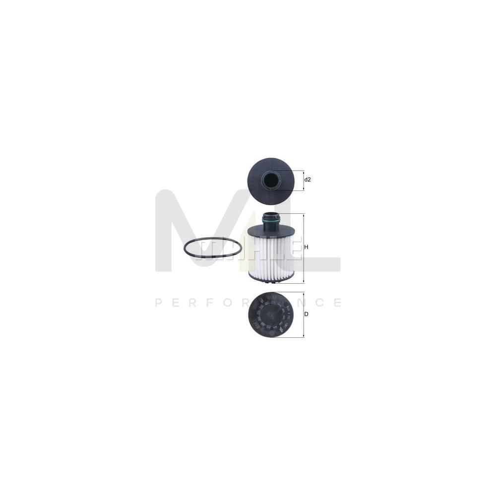 MAHLE ORIGINAL OX 1171D Oil Filter Filter Insert | Performance Parts DirectCar Parts