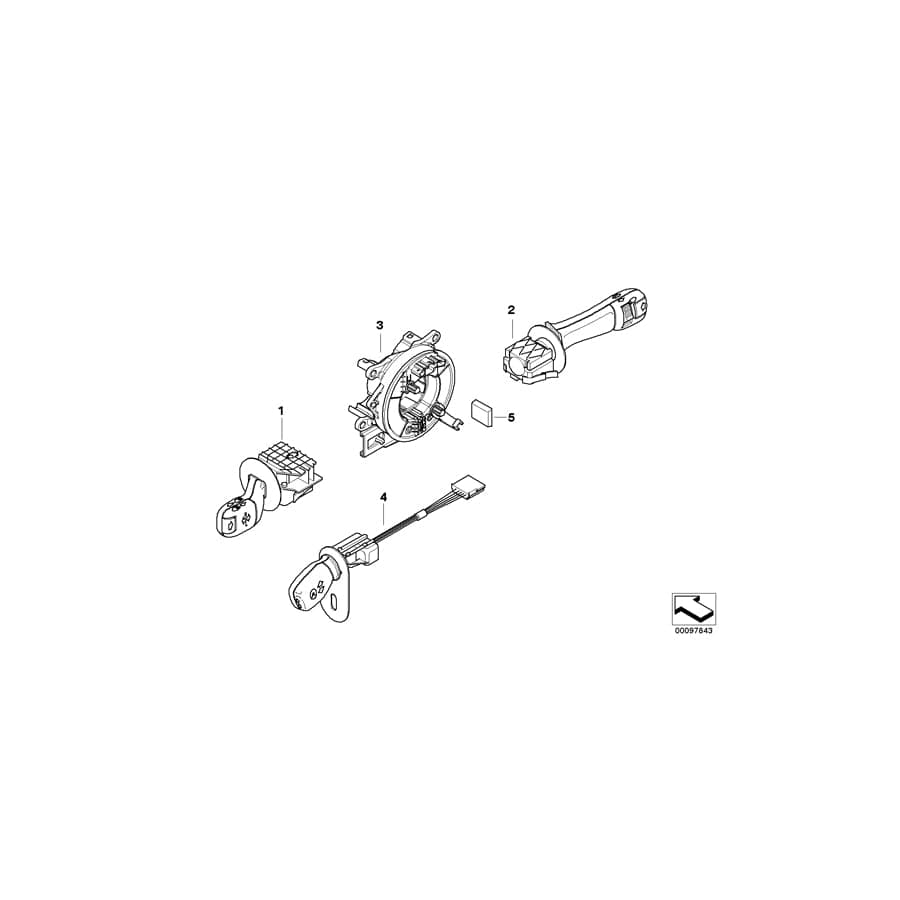 Genuine BMW 61318352014 E39 E38 Switch Turn Signal,Dip-Dim Control (Inc. 540i, 725tds & 730iL)