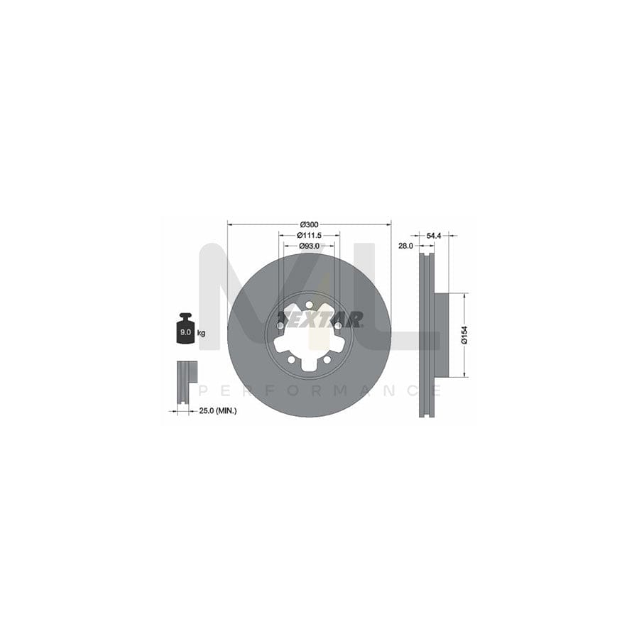 TEXTAR PRO 92151903 Brake Disc for FORD TRANSIT Internally Vented, Coated, without wheel hub, without wheel studs | Performance Parts Direct Car Parts