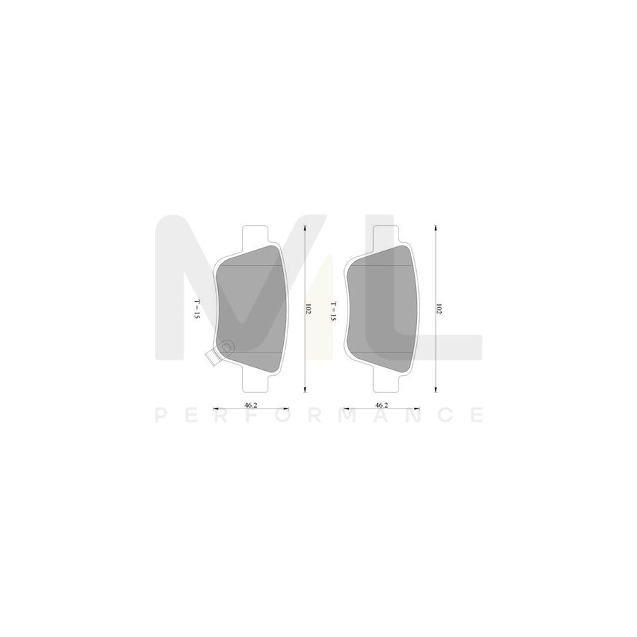Bosch 0986Ab2267 Brake Pad Set With Acoustic Wear Warning BP2267N | Performance Parts Direct Car Parts