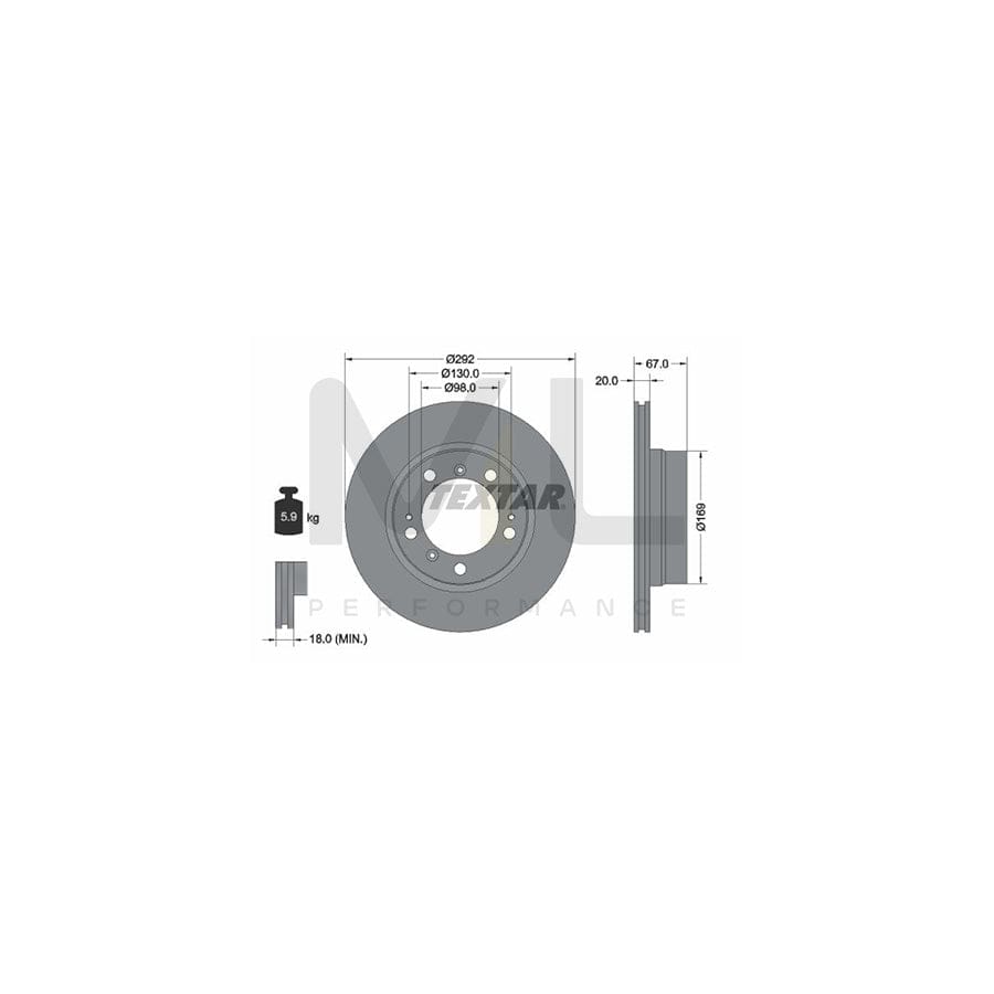 TEXTAR PRO 92088903 Brake Disc for PORSCHE Boxster (986) Internally Vented, Coated, without wheel hub, without wheel studs | Performance Parts Direct Car Parts