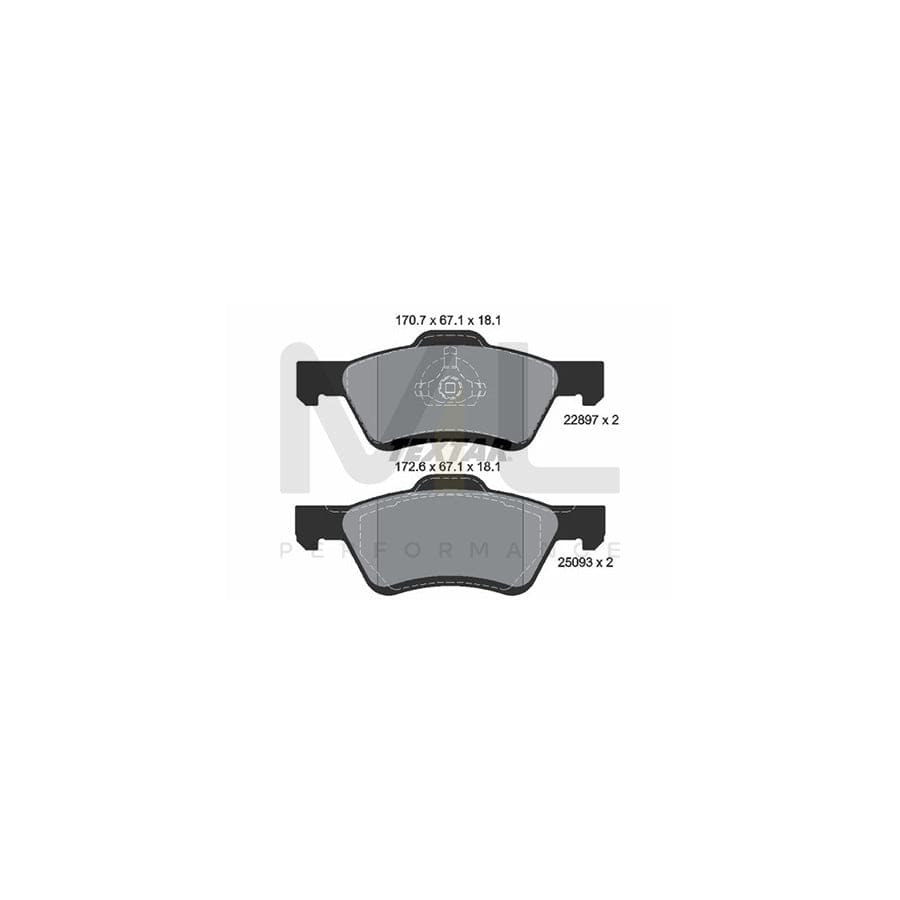 TEXTAR 2289701 Brake pad set not prepared for wear indicator | Performance Parts Direct Car Parts