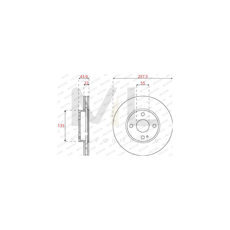 FERODO DDF2861C Brake Disc Vented | Performance Parts Direct Car Parts