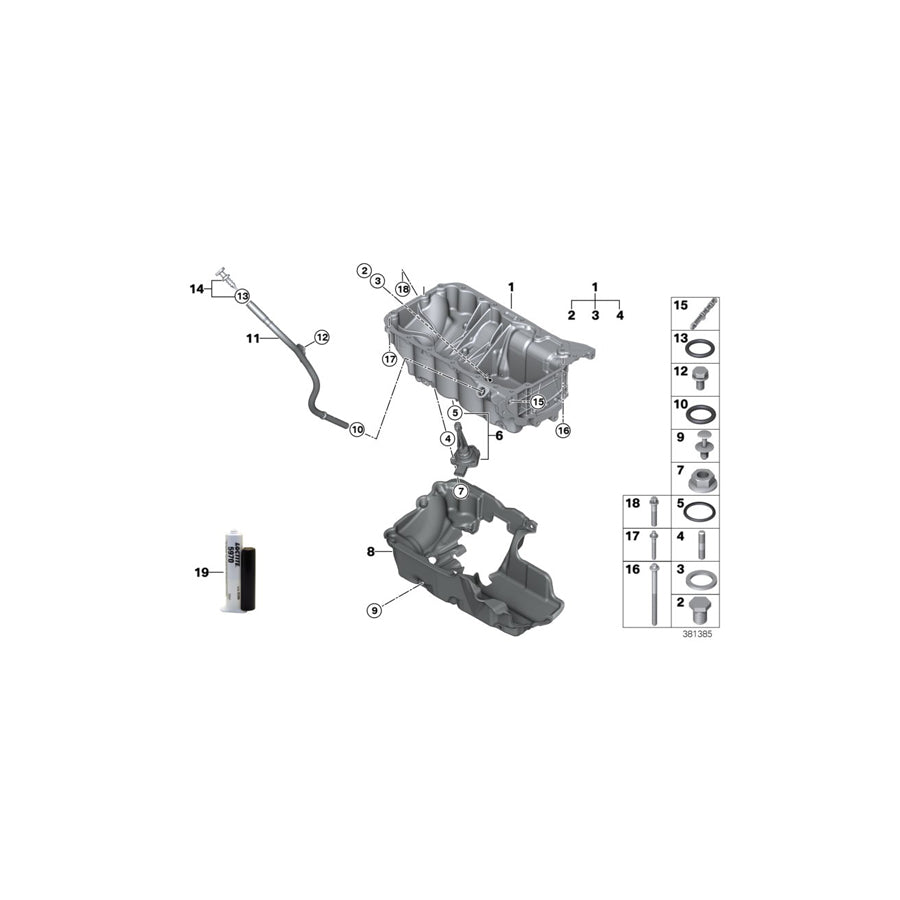 Genuine BMW 11138590016 F56 Oil Pan (Inc. 218d, 220dX & 218dX) |