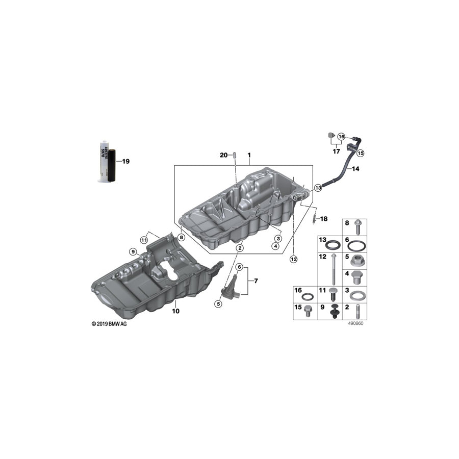 Genuine BMW 11138588635 G20 G12 G31 Oil Pan (Inc. 730Ld, 530d & 730d) |