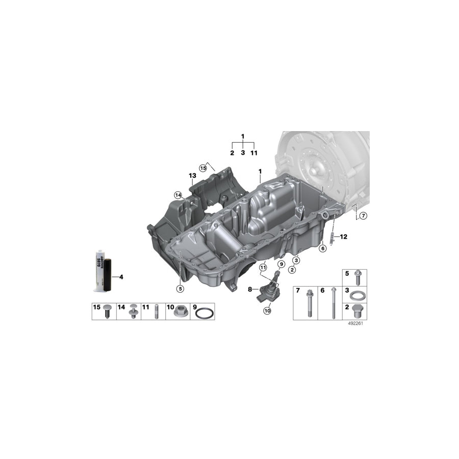 Genuine BMW 11138580128 G20 G05 G15 Oil Pan (Inc. X6 40iX, X7 40iX & 745eX) |