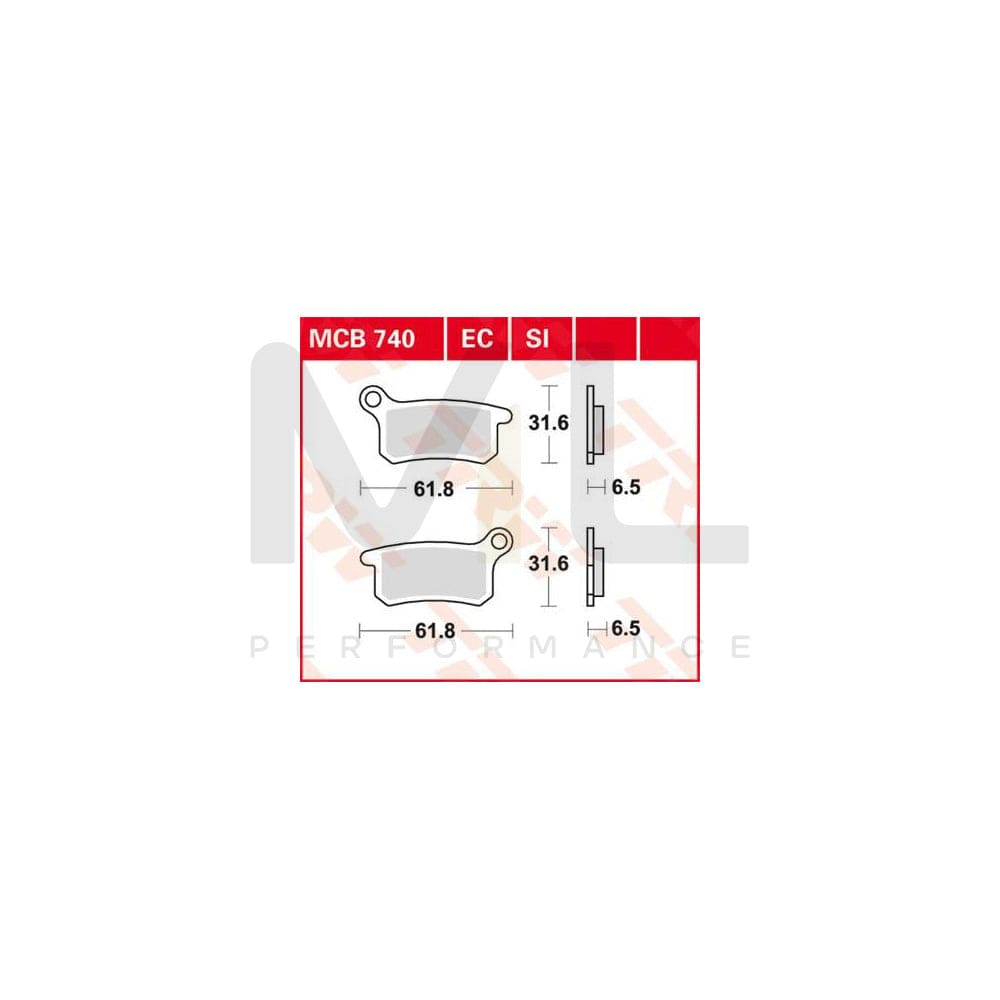 TRW Sinter Offroad Mcb740Si Brake Pad Set | Performance Parts Direct Car Parts