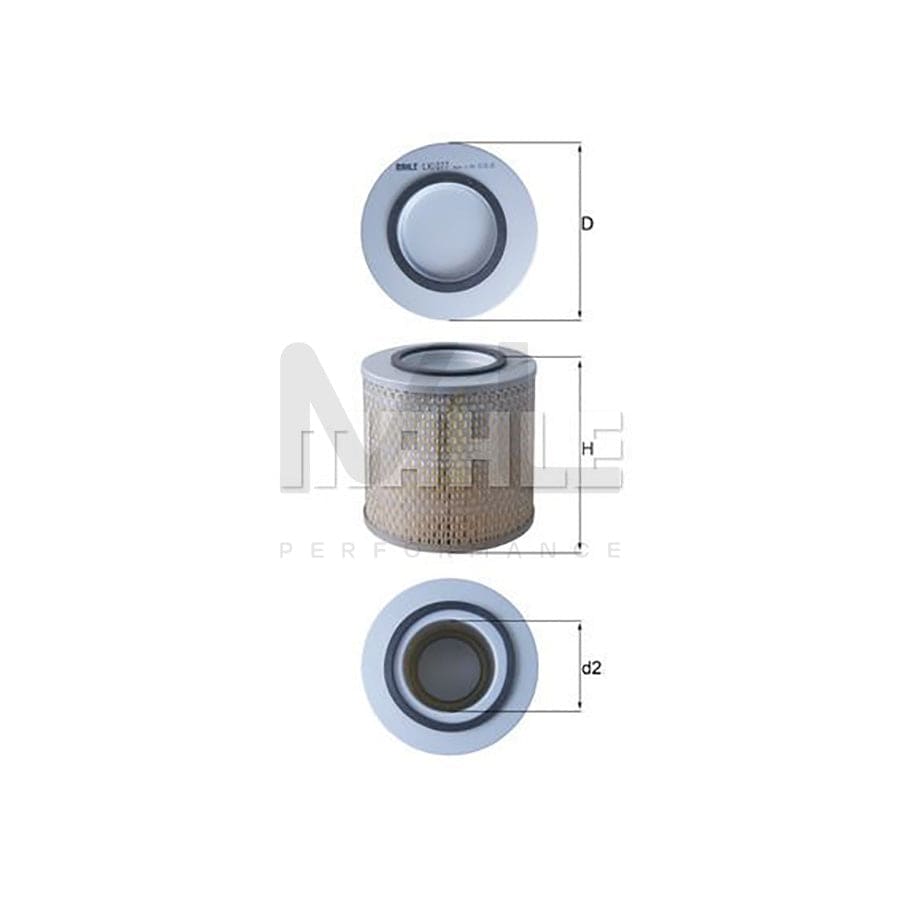 MAHLE ORIGINAL LX 1077 Air Filter Filter Insert | Performance Parts DirectCar Parts