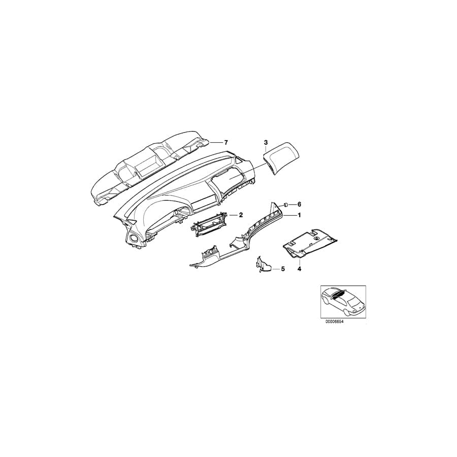 Genuine BMW 51458159720 E39 Right Trim Panel Center SCHWARZ (Inc. 525tds, 530i & 520i)