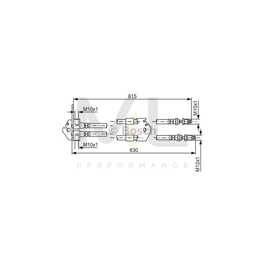 BOSCH 1 987 481 806 Brake Hose for FORD TRANSIT 630mm | Performance Parts Direct Car Parts