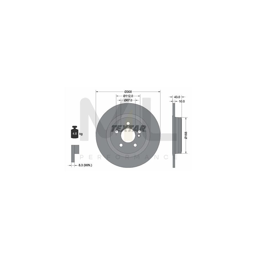 TEXTAR PRO 92277503 Brake Disc Solid, Coated, without wheel hub, without wheel studs | Performance Parts Direct Car Parts