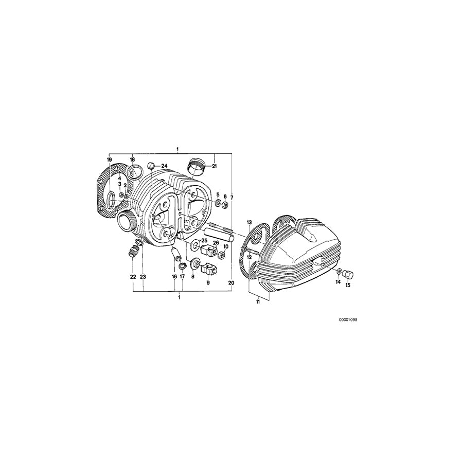 Genuine BMW 11121338396 Cylinder Head Right "SLS" ANSCHL. (Inc. R 100 GS & R 100 R) |