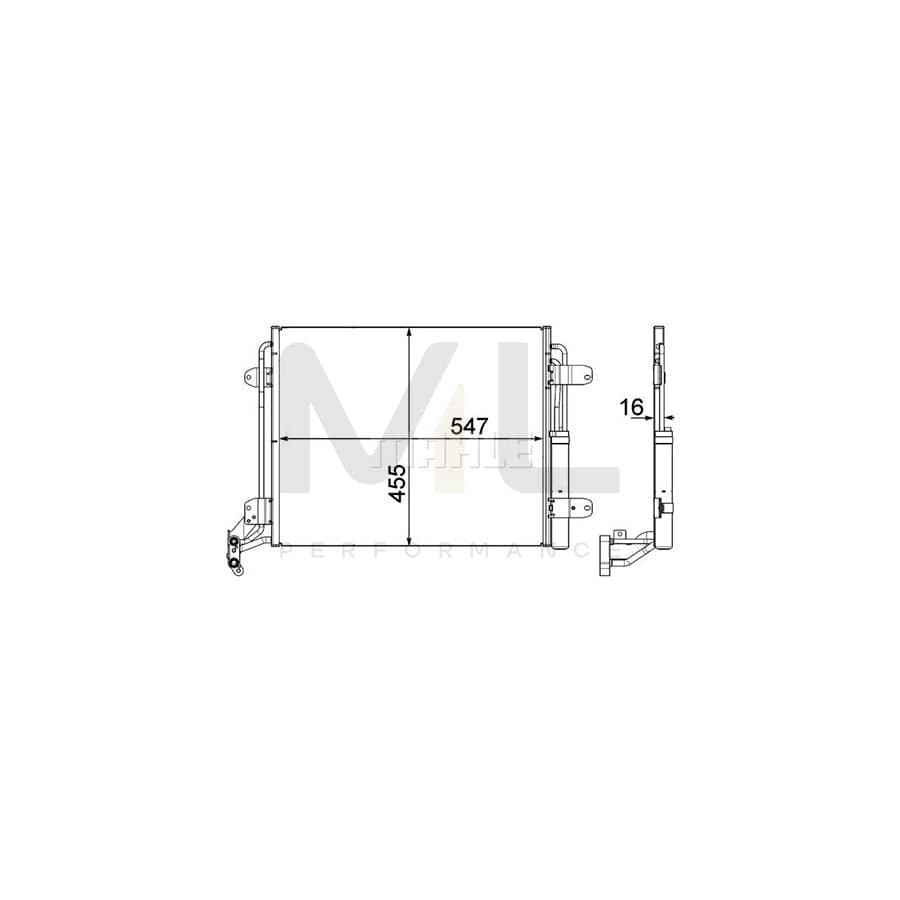MAHLE ORIGINAL AC 454 000P Air conditioning condenser for VW TIGUAN with dryer | Performance Parts DirectCar Parts