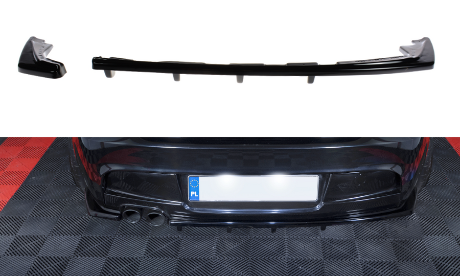 Maxton Design BMW Series 1 E81 / E87 M-Pack Facelift Central Rear Splitter (with vertical bars)