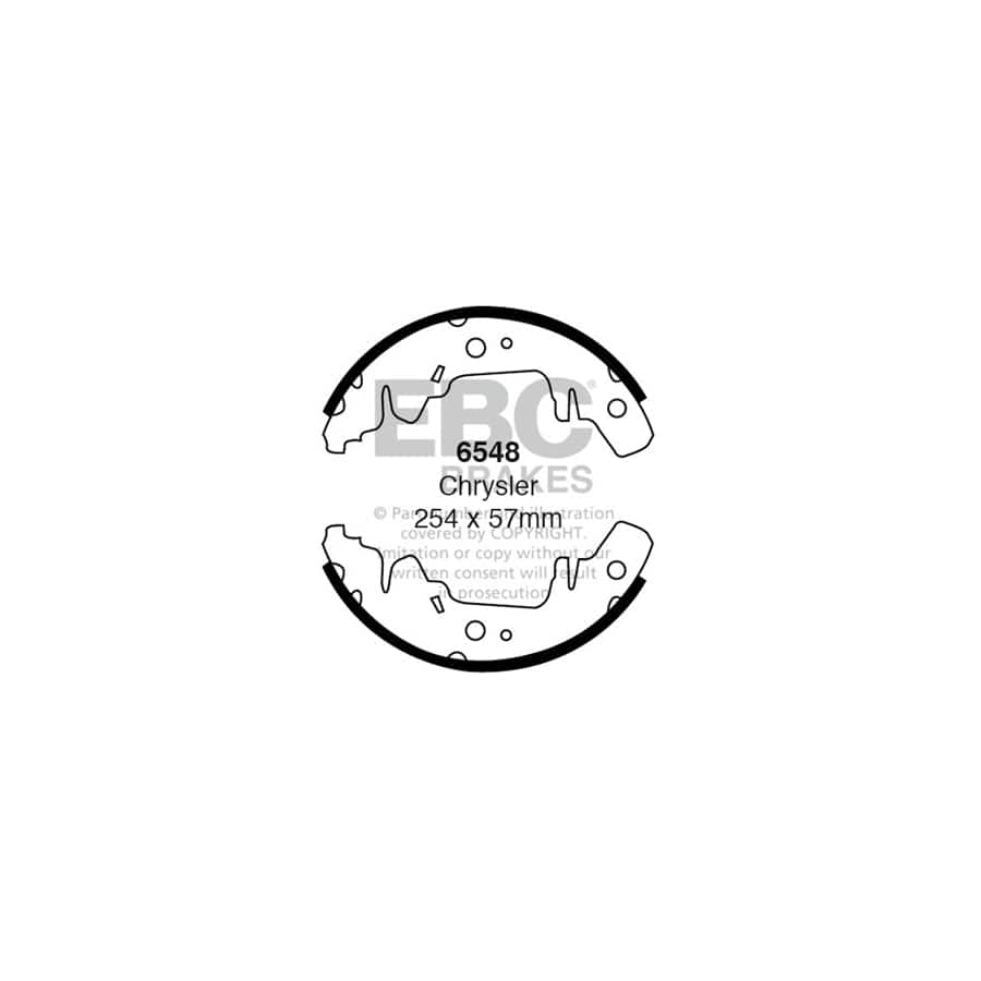 EBC 6548 Chrysler Kia Rear Brake Shoes (Inc. Grand Voyager, Voyager & Carnival) (4 pcs.)