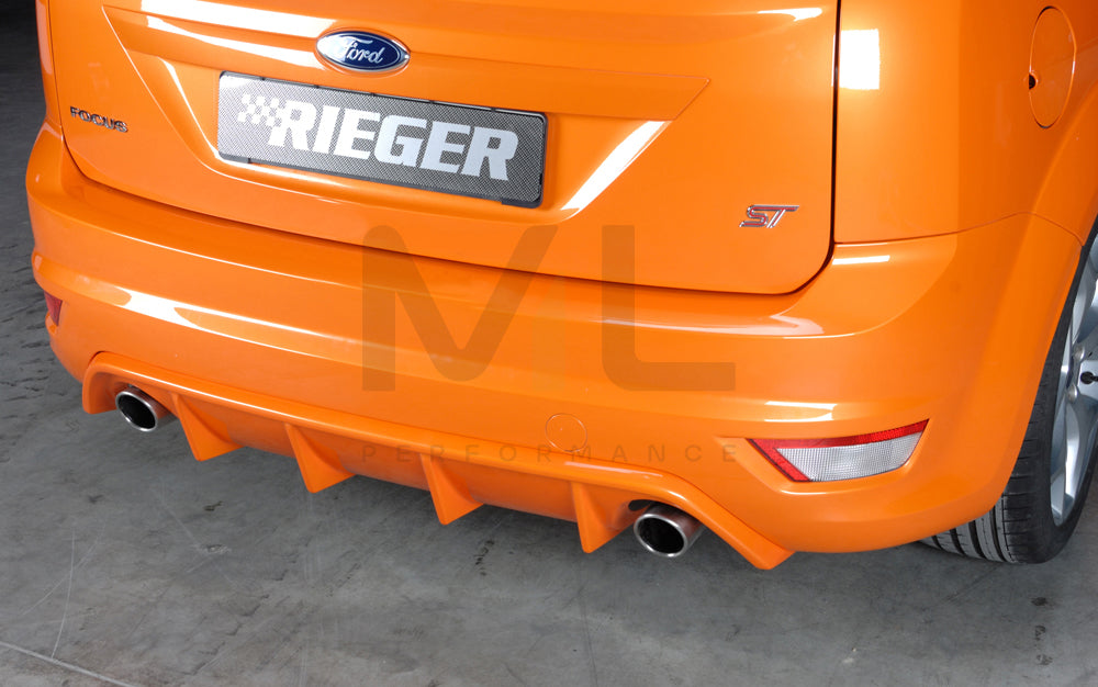 Rieger 00034158 Ford Focus 2 ST Rear Diffuser for Original Tailpipe Left & RIght - Matte Black
