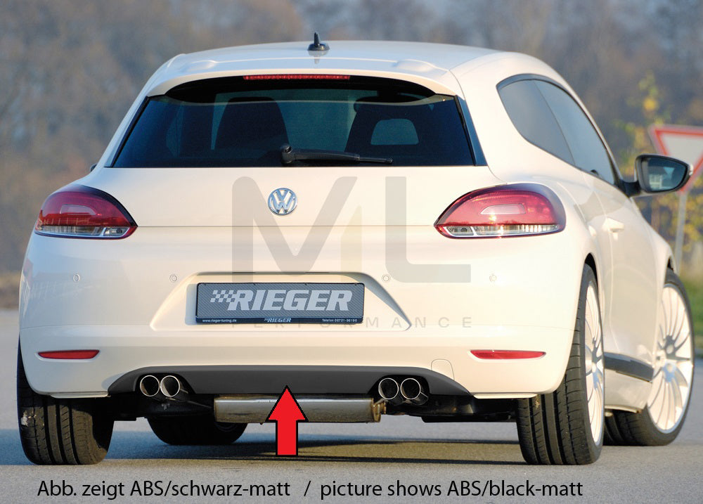 Rieger 00099787 VW 13 Mk3 Scirocco Rear Diffuser for Twin Tailpipe Left & Right - Carbon-Look