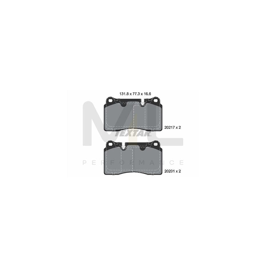 TEXTAR 2021703 Brake pad set prepared for wear indicator | Performance Parts Direct Car Parts