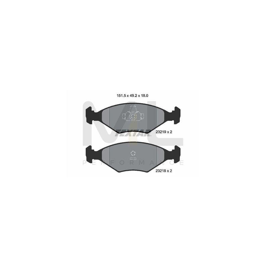 TEXTAR 2321901 Brake pad set not prepared for wear indicator