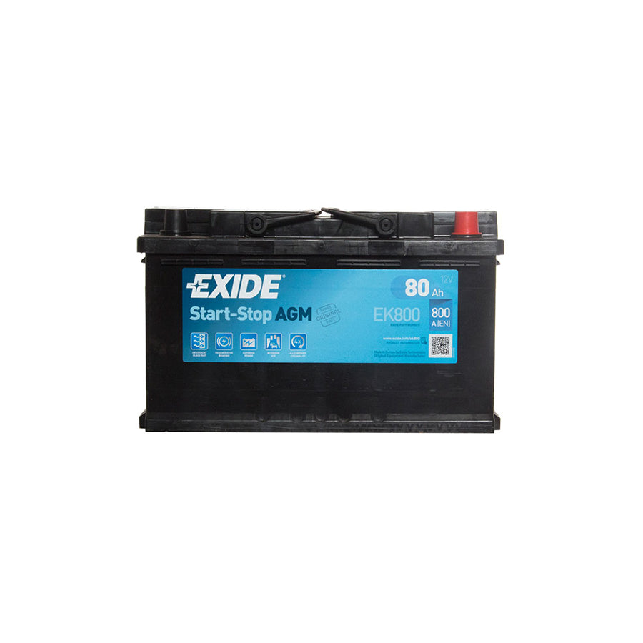Exide AGM 110 EK800 Car Battery (80Ah) - 3 Year Guarantee