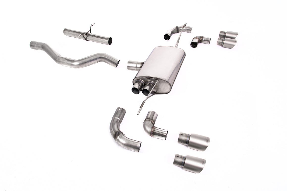 MillTek SSXLR157 Land Rover Defender OPF/GPF Back System Non-Resonated (Louder) with GT-90 Titanium Trims