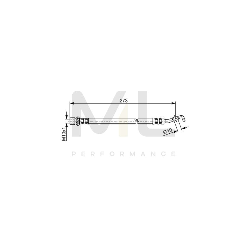 BOSCH 1 987 476 212 Brake Hose for TOYOTA AVENSIS 266mm, M10x1 | Performance Parts Direct Car Parts