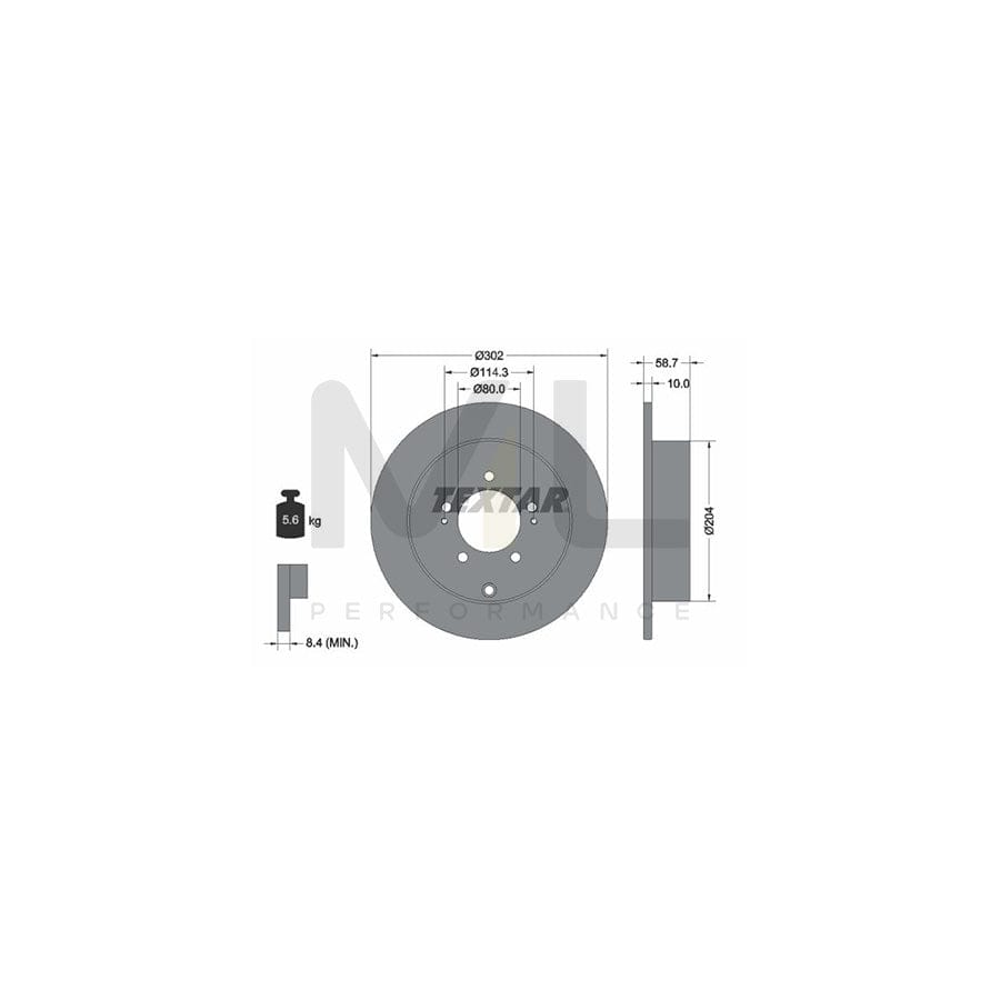 TEXTAR PRO 92167003 Brake Disc Solid, Coated, without wheel hub, without wheel studs | Performance Parts Direct Car Parts