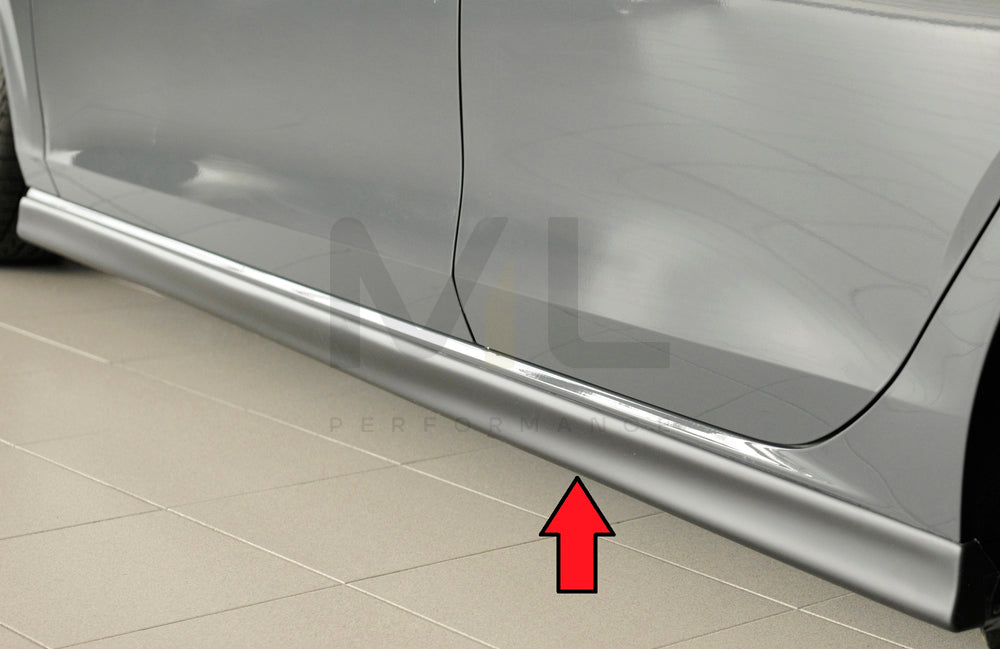 Rieger VW Mk8 Golf Left & Right Side Skirts (GTI, GTD & GTE) - Matte Black