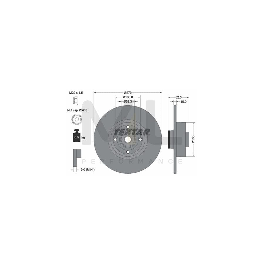 TEXTAR 92154500 Brake Disc Solid, with integrated magnetic sensor ring, with wheel bearing | Performance Parts Direct Car Parts