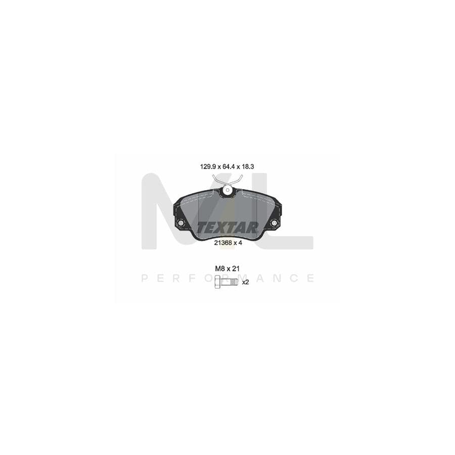 TEXTAR 2136801 Brake pad set prepared for wear indicator, with brake caliper screws