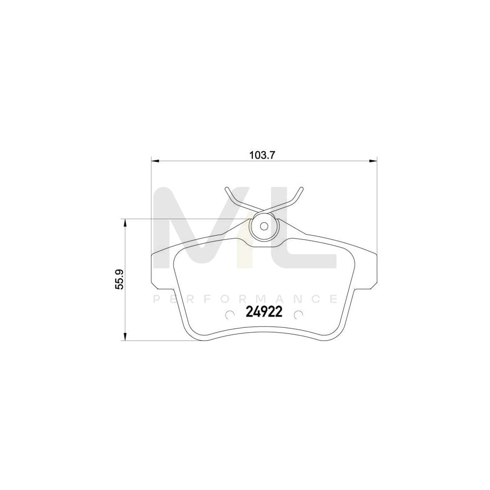 Brembo P 61 114X Brake Pad Set Excl. Wear Warning Contact