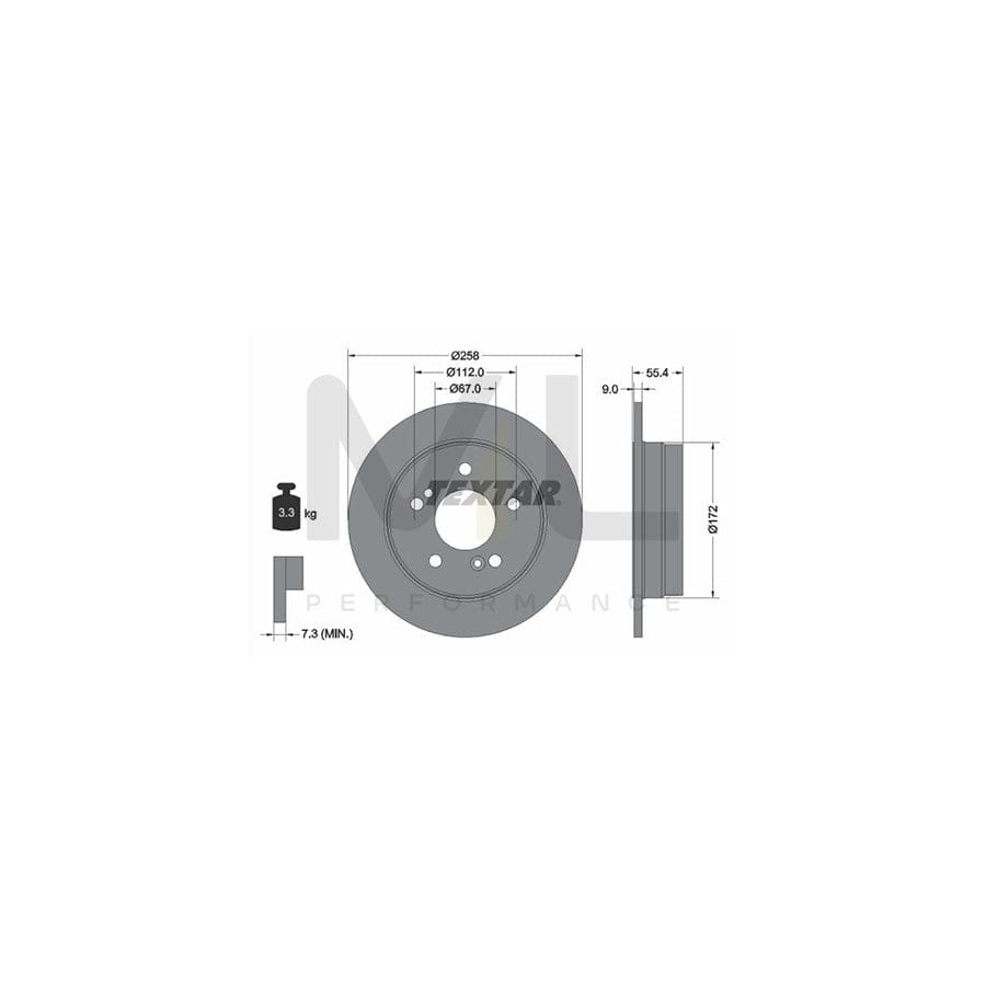 TEXTAR 92059500 Brake Disc Solid, without wheel hub, without wheel studs | Performance Parts Direct Car Parts