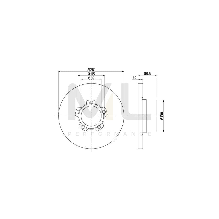 TEXTAR 92012600 Brake Disc for VW LT Solid, without wheel hub | Performance Parts Direct Car Parts