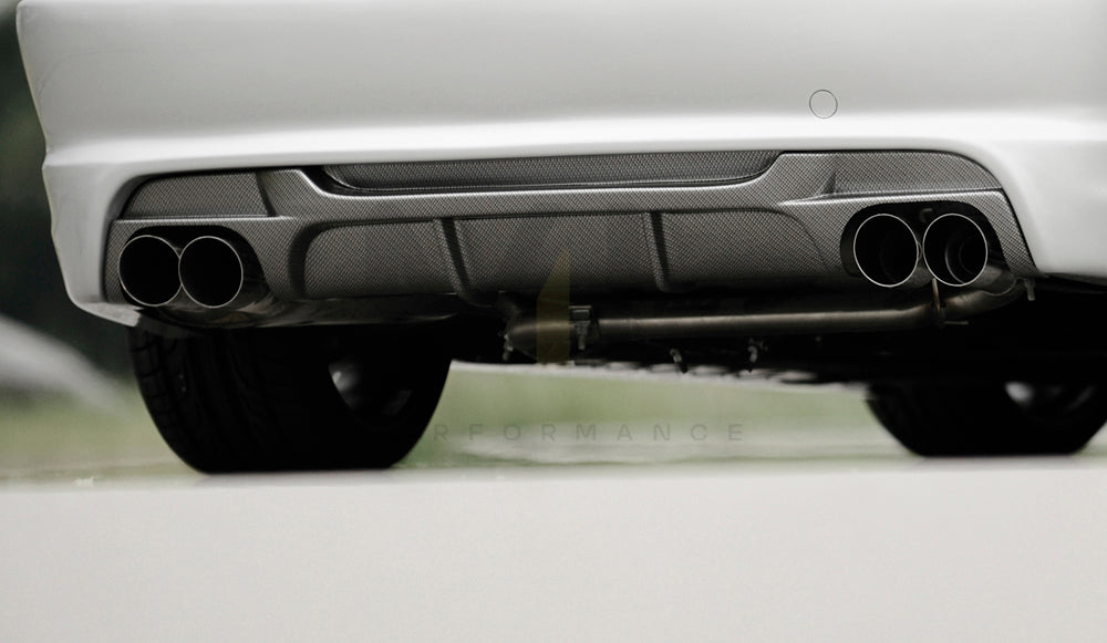 Rieger 00099826 BMW 3 Series E46 Rear Diffuser for Twin Tailpipe Left & Right - Carbon-Look