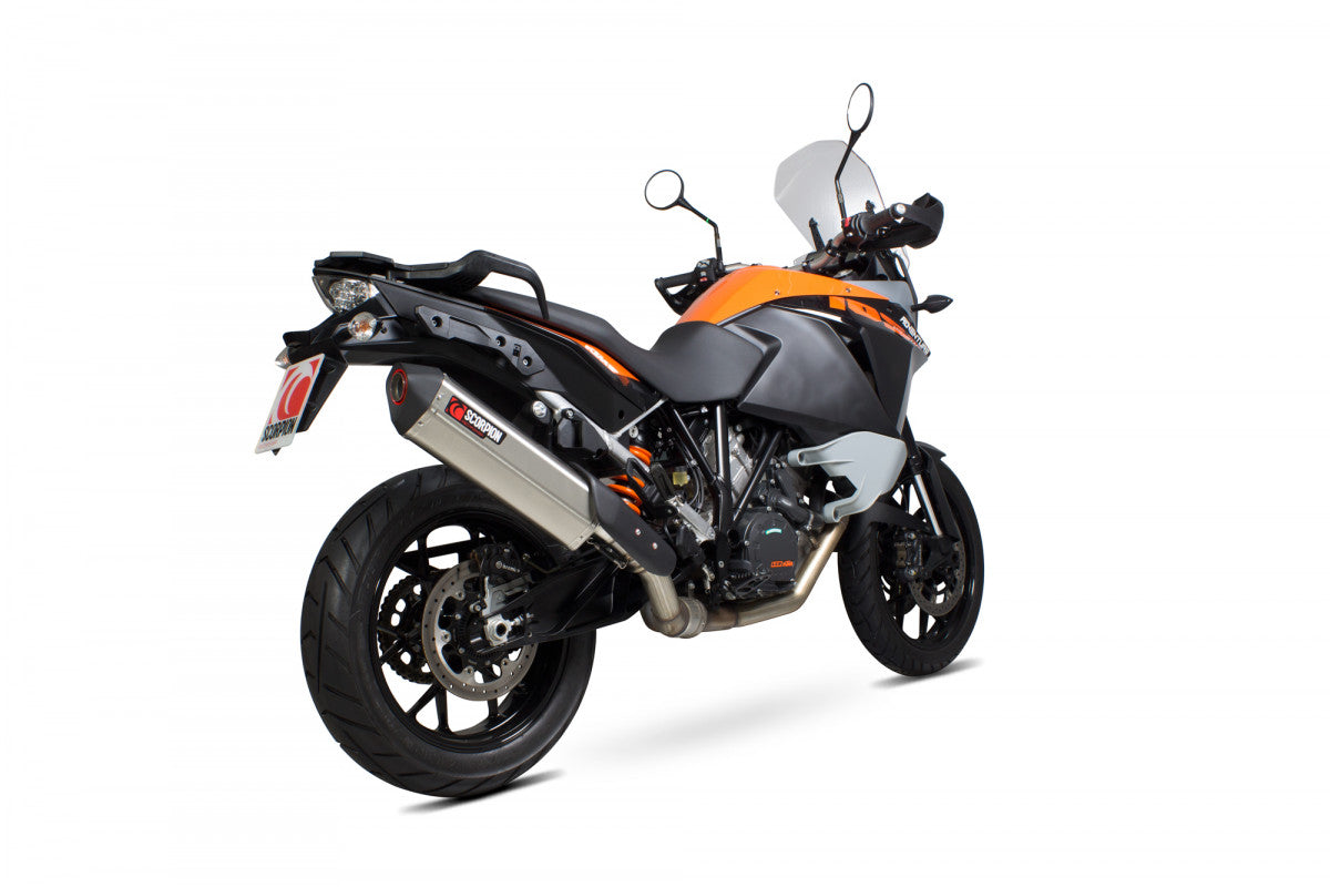 Scorpion RKT84SEO KTM 1050 Adventure Serket Parallel Slip-On Exhaust - Brushed Stainless Steel Sleeve