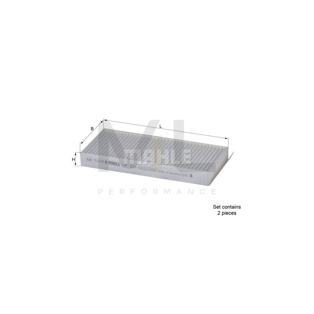 MAHLE ORIGINAL LA 356/S Pollen filter Particulate Filter | Performance Parts DirectCar Parts