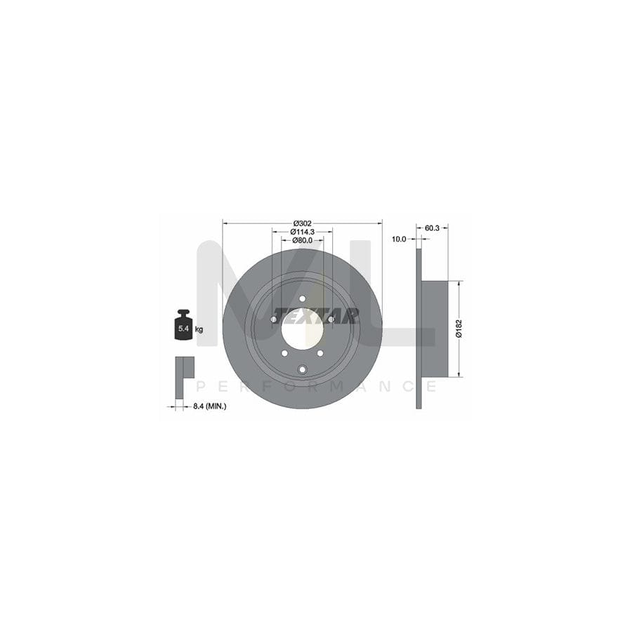 TEXTAR PRO 92177303 Brake Disc Solid, Coated, without wheel hub, without wheel studs | Performance Parts Direct Car Parts