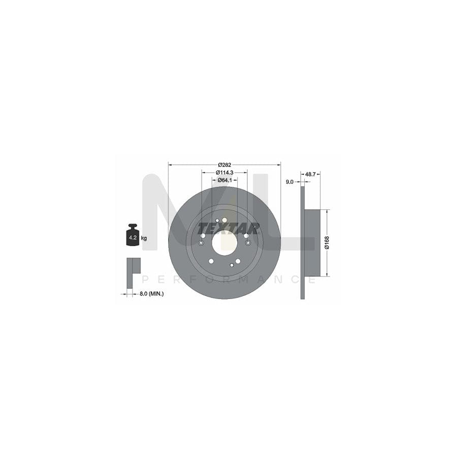 TEXTAR 92301603 Brake Disc Solid, Coated, without wheel hub | Performance Parts Direct Car Parts