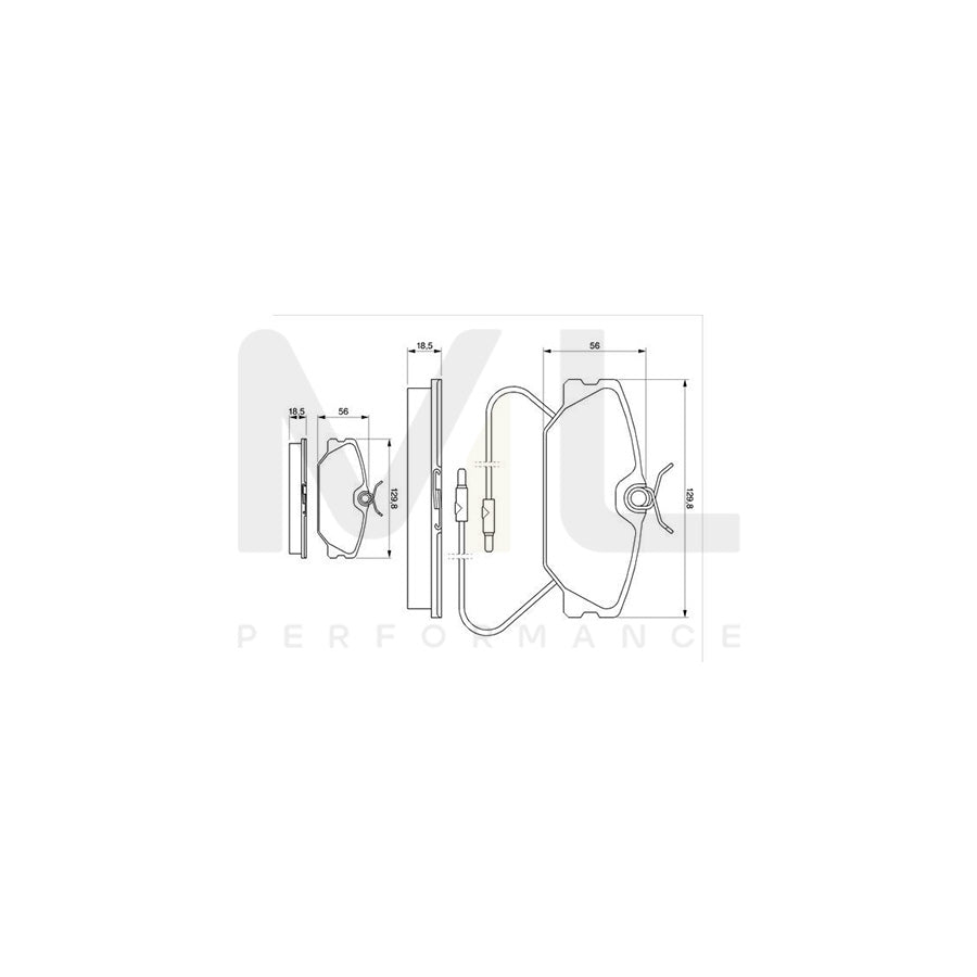 Bosch 0986469191 Brake Pad Set For Renault 25 With Integrated Wear Sensor, With Anti-Squeak Plate BP745 | Performance Parts Direct Car Parts