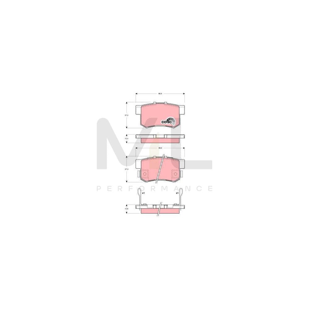 TRW Cotec Gdb3269 Brake Pad Set With Acoustic Wear Warning | Performance Parts Direct Car Parts