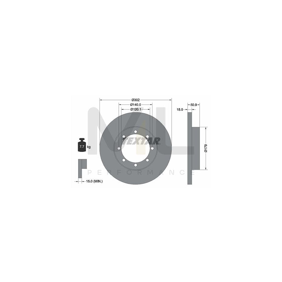 TEXTAR 92230800 Brake Disc Solid, without wheel hub, without wheel studs | Performance Parts Direct Car Parts
