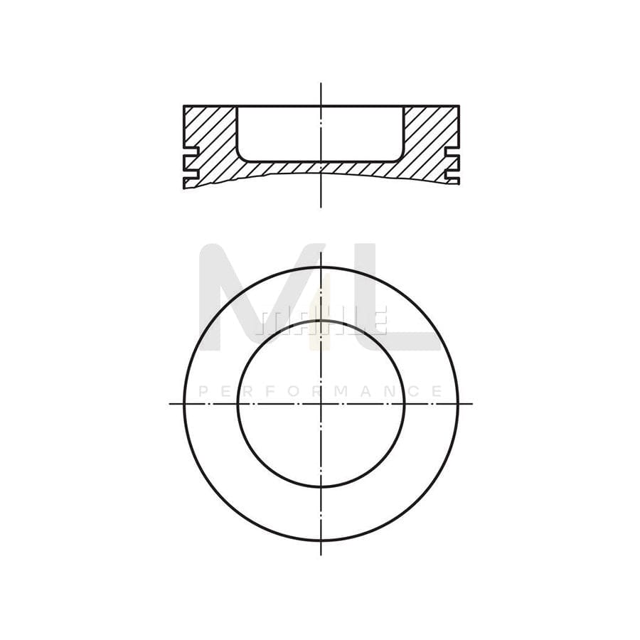 MAHLE ORIGINAL 043 34 00 Piston 84,45 mm, with piston rings, with piston ring carrier, without cooling duct | Performance Parts DirectCar Parts