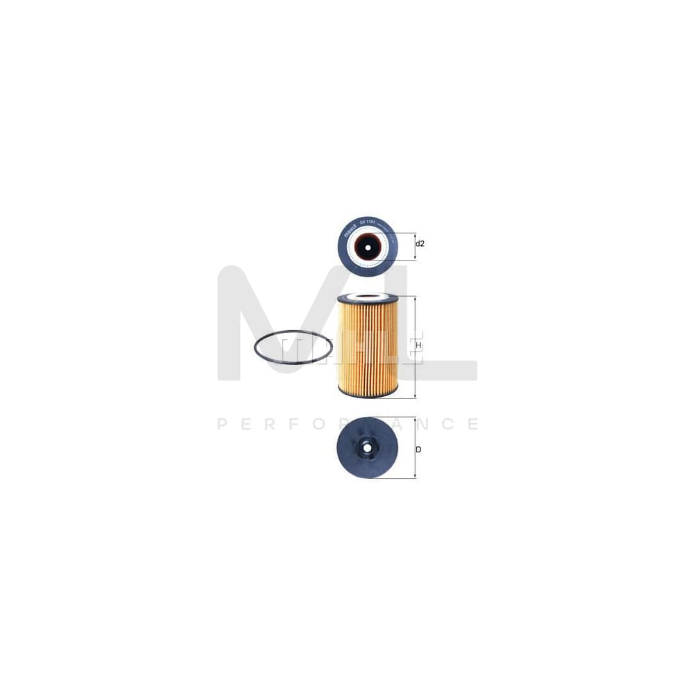 MAHLE ORIGINAL OX 1161D Oil Filter Filter Insert | Performance Parts DirectCar Parts