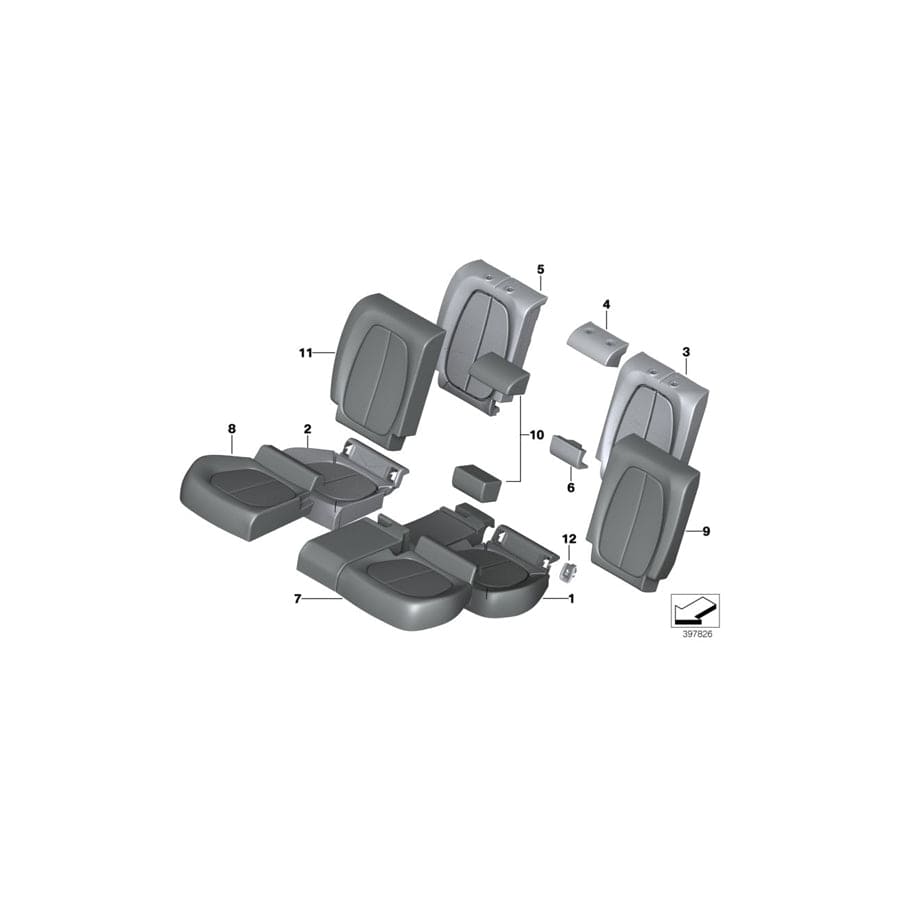 Genuine BMW 52207375667 F45 F48 Cover Backrest, Leather CANBERRABEIGE (Inc. X1 25dX, X1 20iX & 220dX)