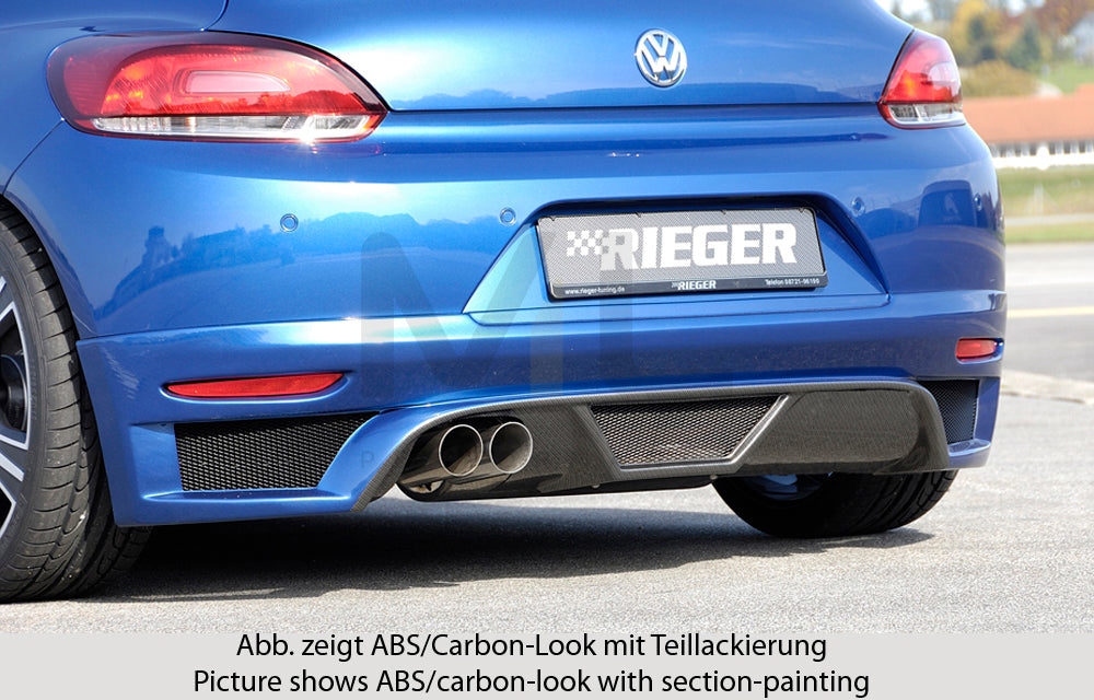 Rieger 00099772 VW 13 Mk3 Scirocco Rear Diffuser for Twin Tailpipe Left - Carbon-Look
