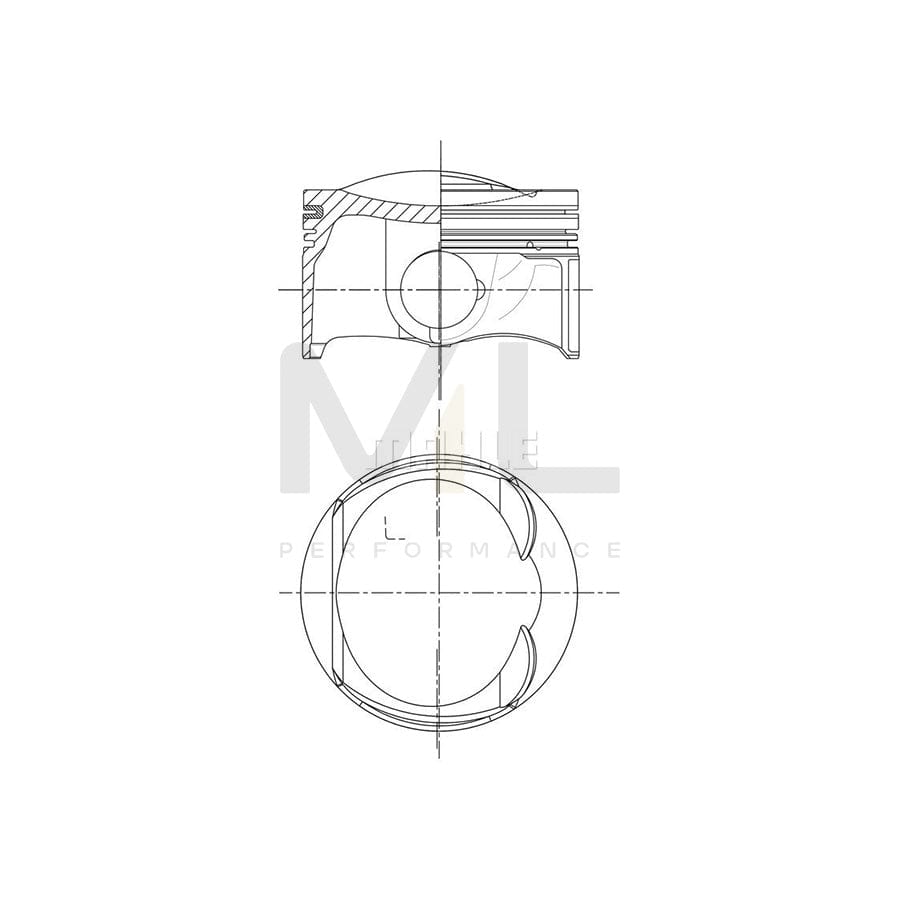 MAHLE ORIGINAL 028 PI 00132 002 Piston 83,01 mm, with piston ring carrier, without cooling duct | Performance Parts DirectCar Parts