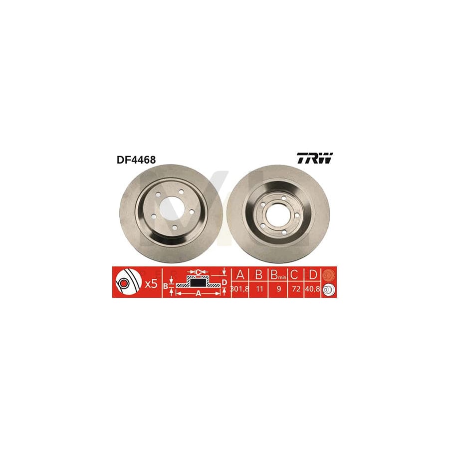 TRW DF4468 Brake Disc Solid, Painted | Performance Parts Direct Car Parts
