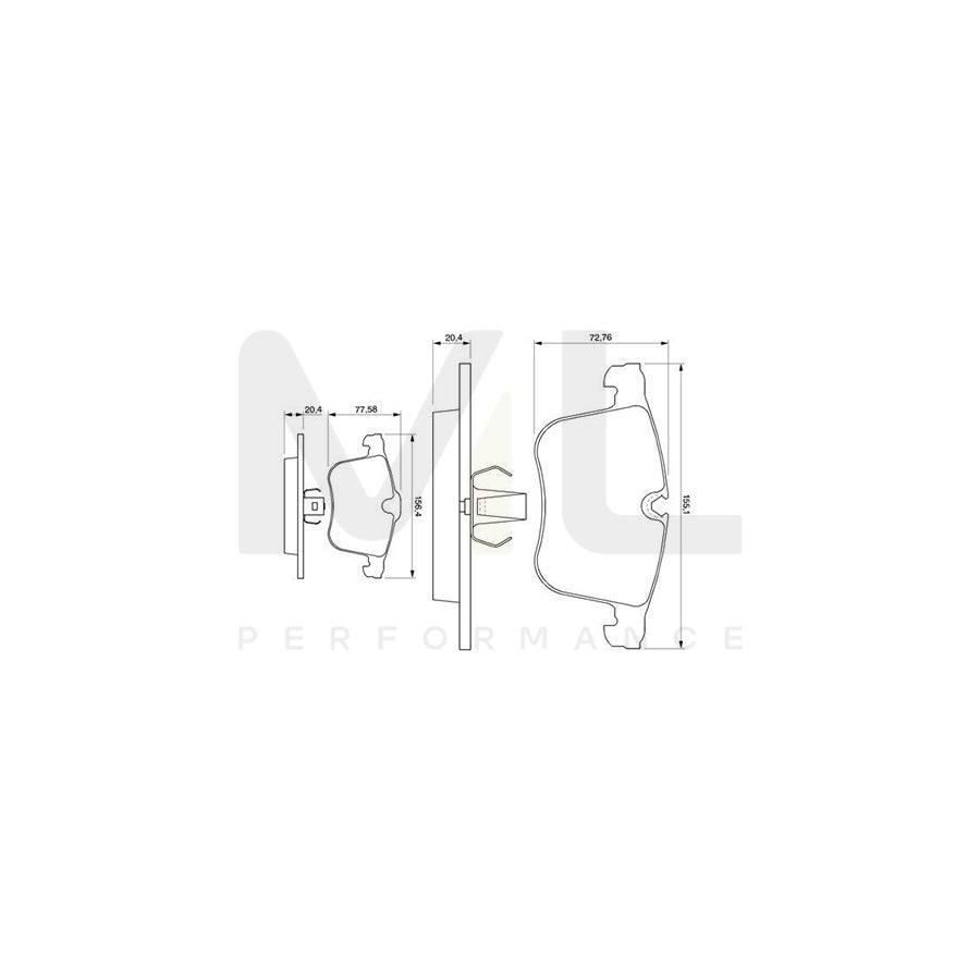Bosch 0986424743 Brake Pad Set Front Axle, Rear Axle, With Mounting Manual BP452 | Performance Parts Direct Car Parts