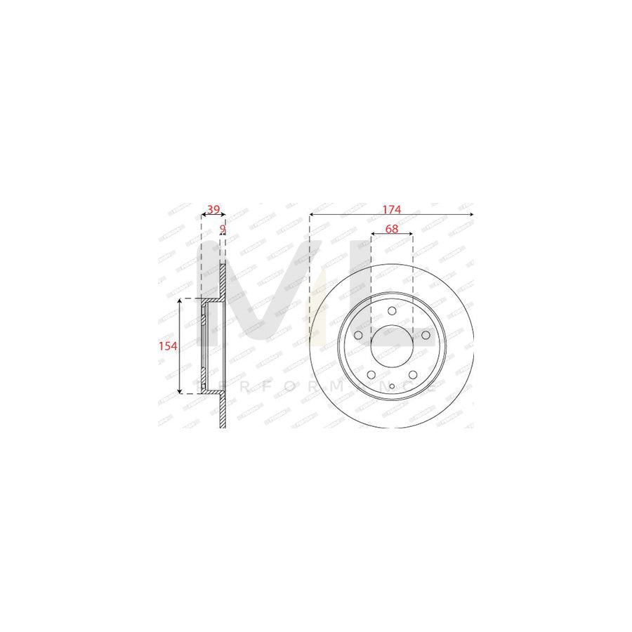 FERODO DDF2533C Brake Disc Solid | Performance Parts Direct Car Parts